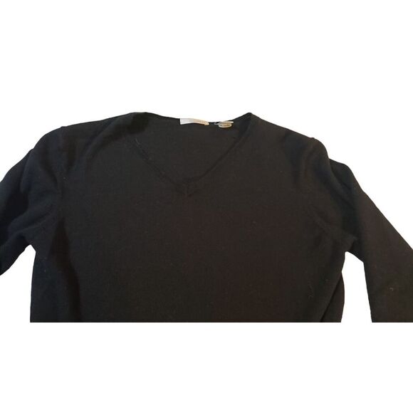 Halogen Sweater Womens XLarge Pullover V-Neck Black Merino (?) Wool Classic Warm - Picture 6 of 15